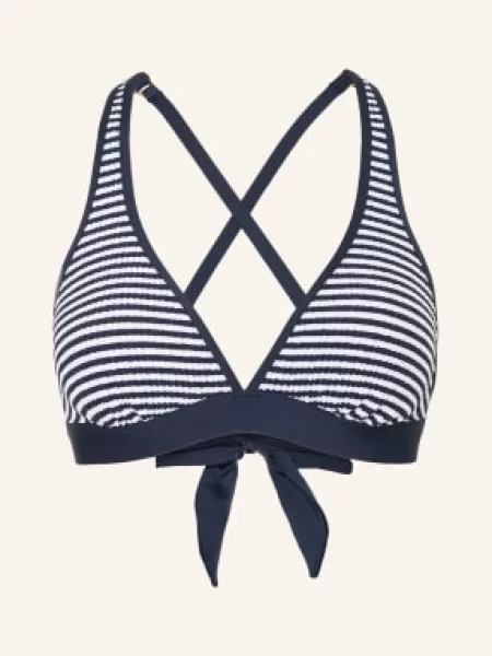 Seafolly Trójkątny Stanik Bikini Clubhouse blau białe