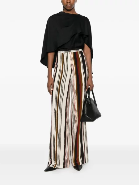 Pantaloni Max Mara cu dungi alb