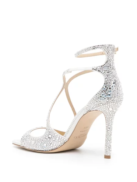 Sandale Jimmy Choo de cristal alb