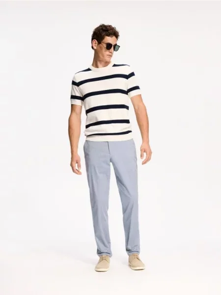 Reserved Pantaloni slim cu adaos de lână bleumarin