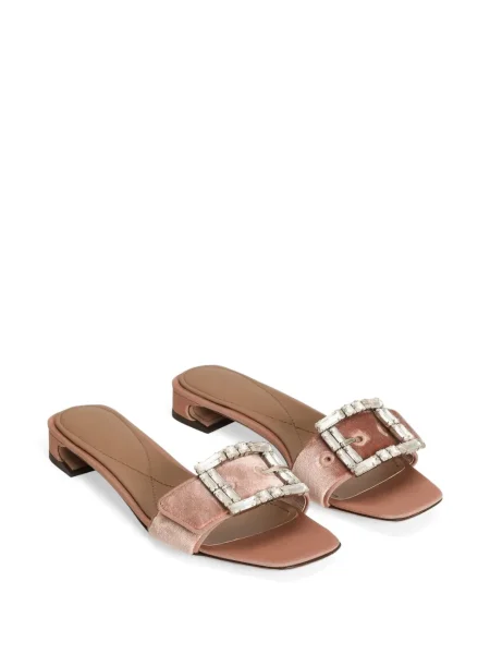 Sandale Dolce & Gabbana cu cataramă de cristal roz