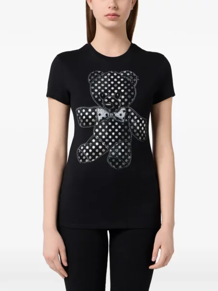 Stras ursuleț de pluș tricou Philipp Plein negru
