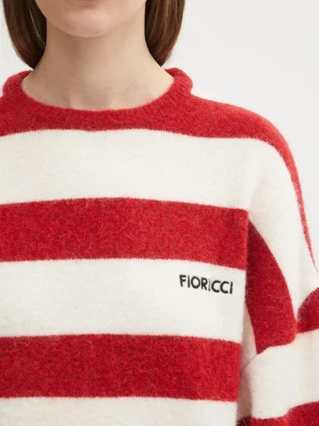 Шерстяной укороченный свитер Fiorucci красный