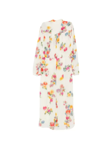 Rochie maxi Marant Etoile cu model floral cu imagine alb