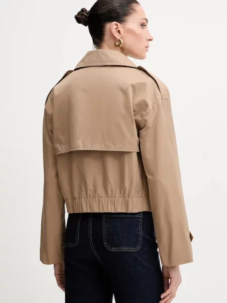 Morgan palton GSIM femei de tranzitie cu doua randuri de GSIM bej