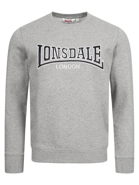 LONSDALE Majica Berger nočno modra / pegasto siva bela