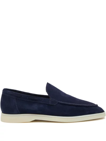 Pantofi loafer Aurélien din piele de căprioară fără toc albastru
