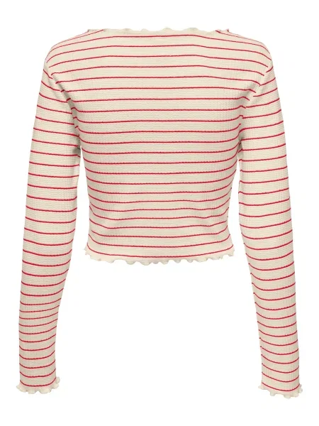 ONLY Tricou ONLANITS roșu cranberry / lână alb
