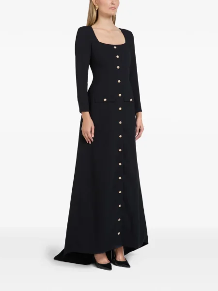 Sukienka Florence & Fortitude z kieszeniami zapinanymi na guziki garniturowa czarna