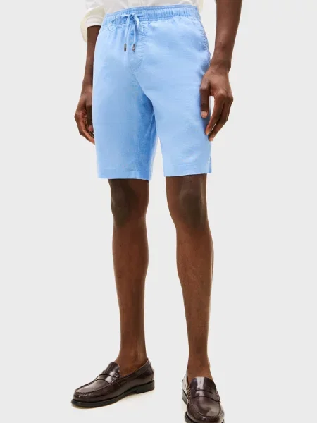 Лляні шорти Tommy Hilfiger блакитні