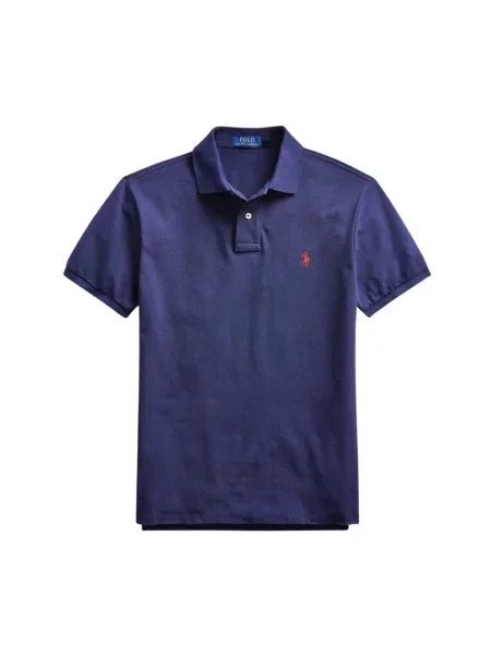 Koszulka polo o kroju slim fit z wyhaftowanym logo Polo Ralph Lauren niebieska