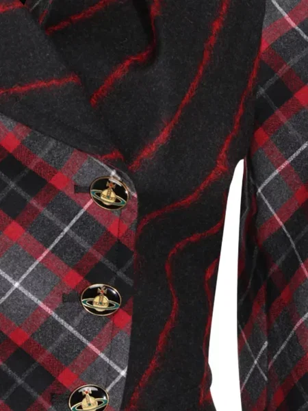 Карирано асиметрично яке Vivienne Westwood черно