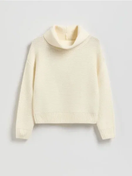 Reserved Светр-водолазка кремовий 