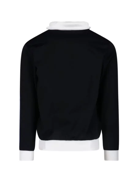 Tricou cu dungi Adidas din fleece cu glugă albastru