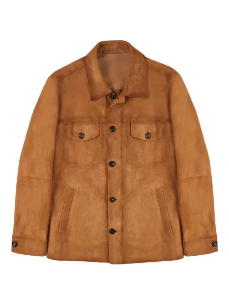 Košulja Montedoro od brušene kože smeđa