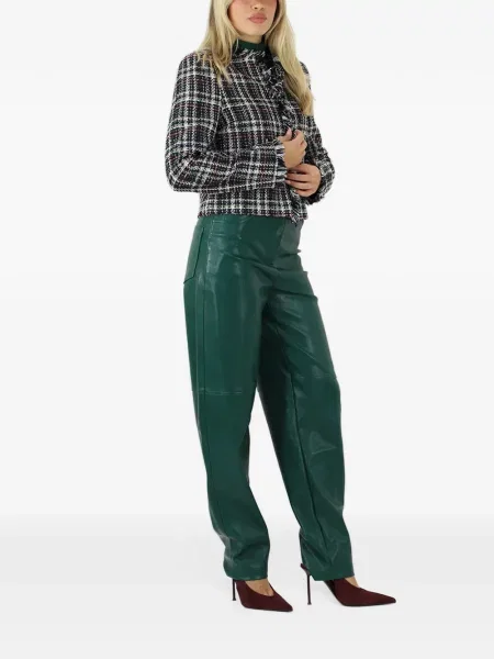 Geacă Twinset cu franjuri din tweed negru