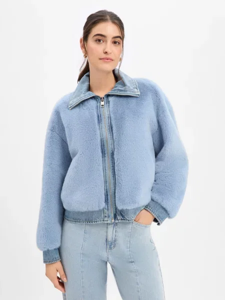 Liu Jo Collection kurtka dżinsowa typu teddy Kobiety Sztuczne włókno 34 niebieski