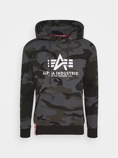 ALPHA INDUSTRIES Mikina Basic Camo' černá