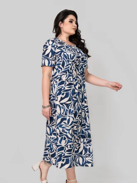 Лляна Сукня міді All Posa молочний