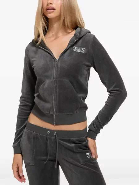 Είδος βελούδου hoodie Juicy Couture γκρι