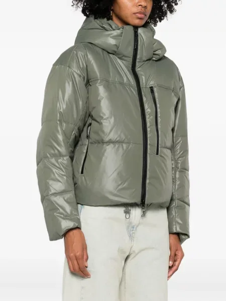 Geacă cu puf Adidas By Stella Mccartney cu glugă verde