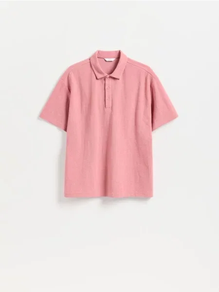 Reserved Tricou polo boxy roz-pudră roz