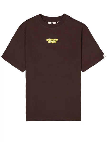 GARCIA Tricou ciocolatiu / galben alb