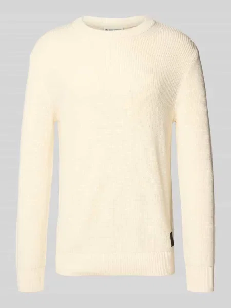 Sweter z dzianiny o kroju relaxed fit z mieszanki bawełny Tom Tailor Denim biały