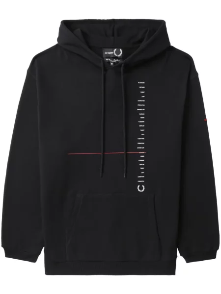 Hanorac cu glugă Fred Perry cu broderie negru