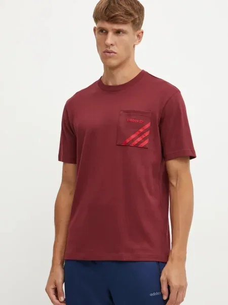 Тениска adidas Originals с изчистен дизайн бордо