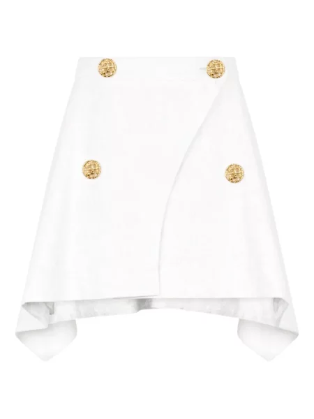 Mała mały spódnica mini Roberto Cavalli asymetryczna biała