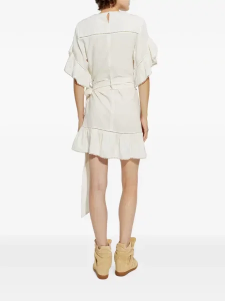 Rochie mini Marant Etoile cu volane plic alb