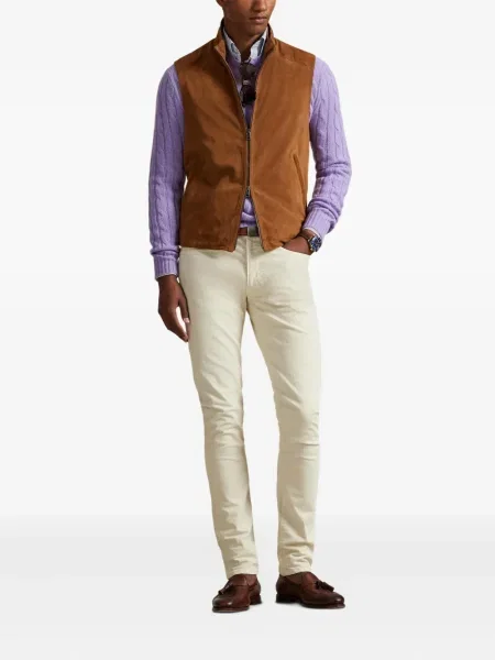 Dlouhá pruhovaná s límcem kšiltovka Polo Ralph Lauren modrá