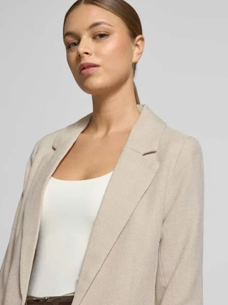Długi żakiet o kroju slim fit z dodatkiem model ‘FRIDA’ Vero Moda beżowa