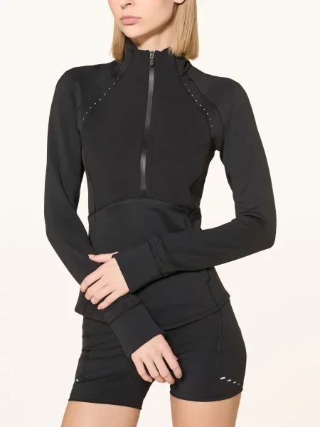 Lululemon Koszulka Funkcjonalna Cold Weather Running Half Zip schwarz czarna
