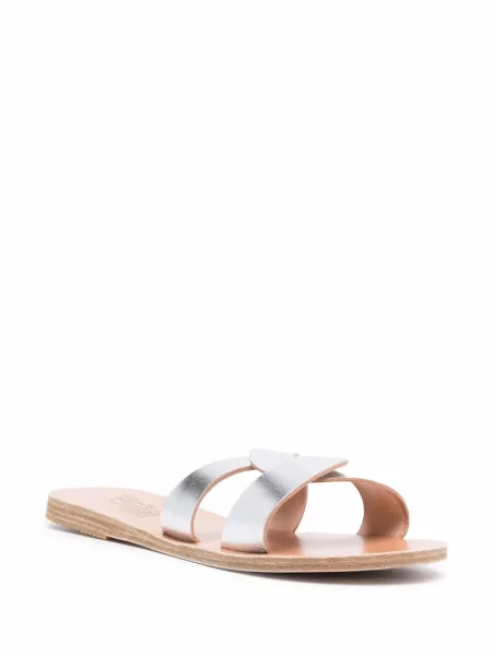 Sandale Ancient Greek Sandals din piele argintiu