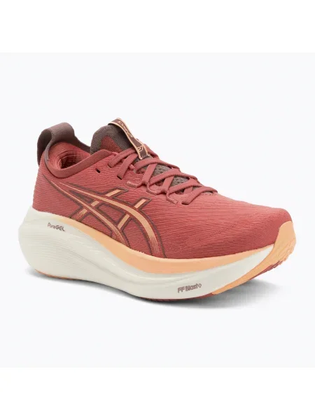 Asics Gel-Nimbus 27 дамски обувки за бягане тъмнорозова глина/оранжев блясък оранжево
