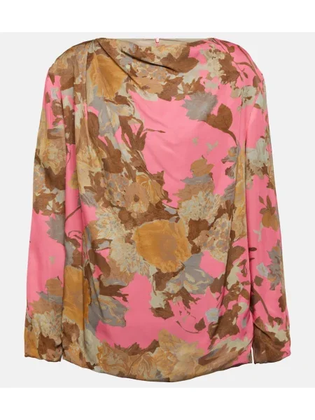 Top Dries Van Noten z nadrukiem drapowany