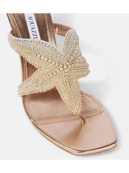 Sandale Aquazzura din piele auriu