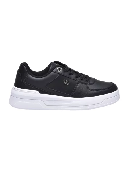 Sneakersy Tommy Hilfiger skórzane czarne