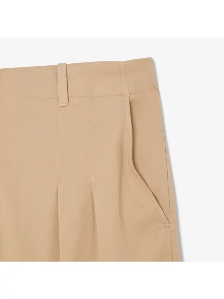 Lacoste Spodnie Chino Z Gabardyny O Szerokim Kroju beżowe