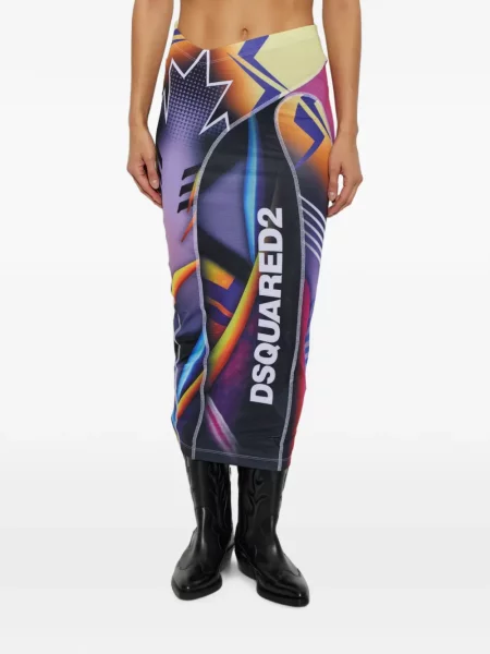 Fustă Dsquared2 cu imagine violet