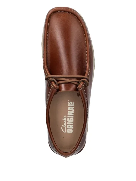 Кожени лоуфъри Clarks Originals с връзки кафяво