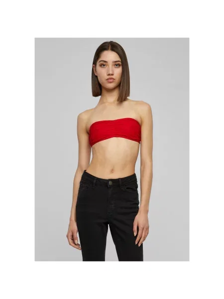 Sutien bandeau Urban Classics cu șireturi negru