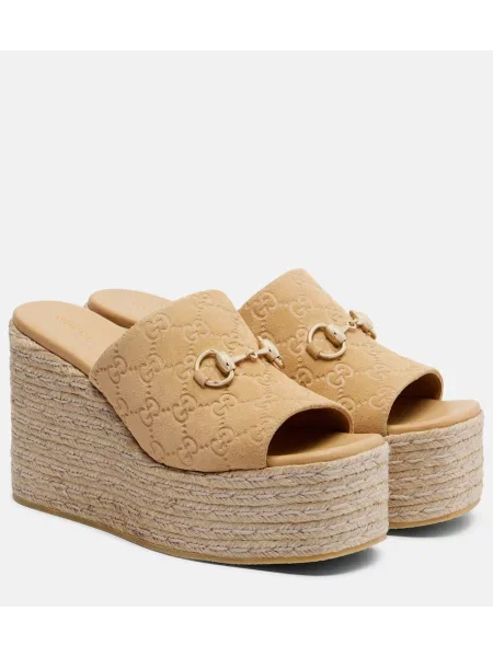 Espadrile Gucci iz semiša bež