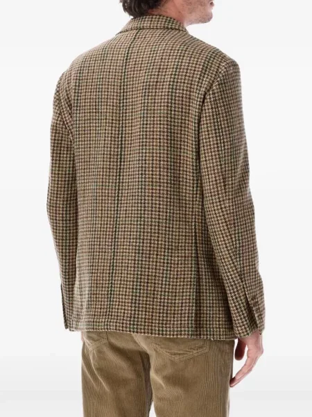 Μπουφάν Fortela houndstooth διπλόκουμπα καφέ
