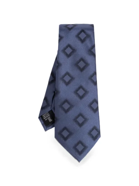 Cravată Giorgio Armani cu imagine cu imprimeu geometric albastru