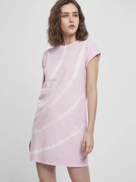 Tie dye sukienka Urban Classics wiązana biała