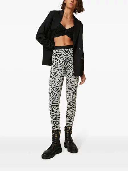 Leggings Twinset din jacard negru
