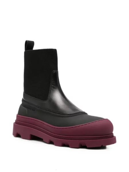 Cizme scurte Moncler din piele negru